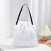 Bolsa Tote Geométrica, Bolsa de Mão, Bolsa de Lona, Design Plissado Geométrico de Ombro Único, Bolsa Plissada, Bolsa de Grande Capacidade para Mulheres