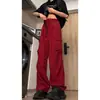 Pantalones de Trabajo Funcionales Estilo Americano para Hombre, Tendencia Otoñal de Secado Rápido con Bolsillos Grandes, Holgados de Pierna Ancha Largos, Pantalones Paracaídas de Seda Helada High Street