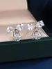 Pendientes de Lazo Super Brillantes Incrustados con Circonita de Lujo Ligero, Accesorios para Orejas de Circonita Versátiles y Elegantes, Pendientes para Viajar Exquisitamente Diseñados