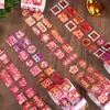 Adesivo de Selo de Ano Novo Trigo Jovem com Caractere Chinês para Bênçãos, Presente de Bênção do Festival da Primavera Estilo Chinês, Adesivo Decorativo para Diário em Embalagem Vermelha Dourada