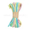 Cuerda de Algodón con Núcleo de Color Degradado de 3 mm Tejida a Mano Color Arcoíris Línea Decorativa DIY Resistente al Desgaste y Duradera Empaque de Regalo Adornos Colgantes