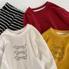 Camiseta Mabao Infantil 2026 Outono Nova Estilo Coreano Unissex Estampa Dachshund Gola Redonda Pulôver Camisa Básica Tendência