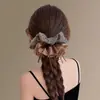 Goma de pelo retro coreana de alta gama de cuatro capas para mujer con cabeza de bola y coleta baja, elegantes accesorios para el cabello y tocados