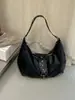 Bolsa de mão retrô de alta qualidade transfronteiriça, bolsa de bolinho da moda, grande capacidade, para garota de moto de alta qualidade, casual, versátil, de ombro único, sob o braço