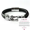 Pulsera de Cuero para Joyería de Hombres, Pulsera de Cuero con Diseño de Giro Magnético de Aleación, Pulsera Estilo Punk, Exclusivamente para Ventas Transfronterizas