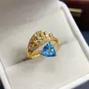 Anillo de Topacio Natural Transfronterizo Accesorios para Mujer Nicho de Alta Gama Joyería de Plata 925 7*7 Joyería de Lujo Venta Directa de Fábrica