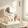 Conjunto fofo e divertido de balde de armazenamento com olhos fechados e espelho de maquiagem para armazenamento de mesa de dormitório estudantil, penteadeira