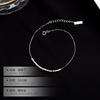 Bajo el árbol de banyan Plata de ley S925 geométrica plata lisa cuadrada tobillera femenina viento frío diseño nicho simple cadena para el pie accesorios moda