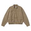 Jaqueta de Trabalho Khaki Estilo Retrô Americano para Homens e Mulheres, Jaqueta Harrington Jeans Solta com Gola Alta para Primavera e Outono 2025