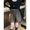 2026 Tallas Grandes Chicas Gorditas Otoño/Invierno Nuevos Pantalones de Cuero PU Negros de Cintura Alta, Pierna Ancha Acampanada que Favorecen el Cuerpo con Forma de Pera