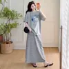 Conjunto de Roupa de Verão para Grávidas: Blusa Soltinha de Manga Curta + Saia, Estilo Relaxado para Gestantes