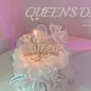 Estilo Igual al de Celebridad de Internet Decoración de Pastel Reina de Perlas Enchufe para Pastel Festival de la Reina Reina Feliz Enchufe para Pastel de Perlas