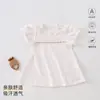 Vestido de verano para bebé niña, vestido fino de algodón puro de manga corta, lindo vestido de princesa para bebés, elegante atuendo de verano para salir
