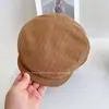 Gorra de Rayas Estilo Japonés Anti-Pelusa Adelantada para Mujer, Gorra de Boina para Primavera y Verano, Gorra de Caballero Plegada Artística, Gorra de Moda, Gorra Ecuestre, de Moda