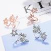 Brincos de pino femininos elegantes, coreanos, personalidade, borboleta, doce, micro-incrustação, zircônia brilhante, acessórios para todos os gostos