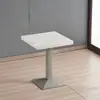 Combinação de Mesa e Cadeira para Exposição para Recepção e Negociação Loja de Chá com Leite Café Mesa Redonda de Lazer Simples Branca Mesa Redonda Pequena Mesa Quadrada