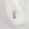Pendientes F136 de Titanio Triple Redondo Zirconio 5A Zirconio Joyería para Piercings Uñas del Cartílago Uñas de la Oreja Uñas de Labios G23 Aleación de Titanio