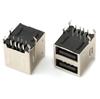 Conector USB Vertical Guozhi 2.0 de Doble Capa 180 Grados Horizontal de 90 Grados Blanco y Negro Pegamento Varios Enchufes USB Hembra