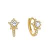 Aretes de Plata Esterlina S925 Estrella Zircón para Mujer Lujo Ligero Europeo y Americano INS Estrella de Cinco Puntas Sentido Avanzado Poste para la Oreja Aro para la Oreja Hebilla para la Oreja