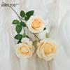 Simulación de 3 rosas búlgaras, arreglo floral para boda, decoración suave, flores falsas, venta al por mayor, comercio exterior
