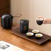 Juego de Té Portátil para Viaje Juego Pequeño Tetera para Exteriores Taza de Té Sencilla Personal para Acampar Taza Rápida Una Tetera Cuatro Tazas