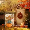 Popular Bandera de Jardín de Amazon Otoño Acción de Gracias Calabaza Cruz Golden Retriever Impresión Bandera para Patio Exterior