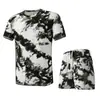 Conjunto de Camiseta de Manga Corta con Cuello Redondo y Shorts de Camuflaje para Hombre