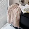 2026 Hanfu de gasa fina con textura de seda brillante, vestido de tela estampada a rayas de crepé texturizado, blusa, falda, estilo festivo
