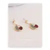 Pendientes de Plata S925 con Aguja de Plata Perla de Agua Dulce Cultivada Aceite Pintura al Óleo Retro Francés Combinación de Colores Moda Joyería de Moda para Mujer