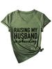 Criando mi esposo Amazon Deseo Casual y Cómodo Elegante Camiseta de Manga Corta con Cuello en V para Mujer Exportación