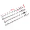50mm Chapado en Cobre Color Oro Real 18K Retención de Color Corazón Sólido Broche de Langosta con Cadena de Cola de Colgante Cadena de Extensión de Collar DIY Ajuste