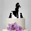 Cartão Simples de Acrílico para Bolo de Casamento para Noivos Cartão de Bolo com Beijo para Decoração de Bolo de Casamento de Cachorro