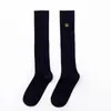 Calcetines finos de algodón para primavera y verano, calcetines largos hasta la rodilla, calcetines de tubo alto, calcetines para pantorrilla estilo JK, calcetines de tubo medio bordados, calcetines de estudiante, calcetines largos, calcetines estilo Miu