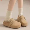 Populares Zapatos Birkenstock de Suela Gruesa Primavera 2026 Nuevos Zapatos Versátiles Retro para Mujer con Punta Cerrada y Aumento Oculto de Altura, Zapatos Casuales de Moda