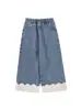 Pantalones Vaqueros de Tela para Niñas Wulibu Colección Otoño Pantalones Rectos Holgados de Encaje para Niños Moda Casual Nueva 2026 Tendencia
