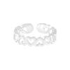 1075 Estilo K Ins Diseño de Lujo Accesible de Nicho Versátil Anillo de Corazón Calado Plata Brillante Plata de Ley S925 Anillo para Mujer