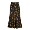Falda larga floral retro estilo francés para mujer, verano, cintura alta, adelgazante, sexy, bodycon, color amarillo