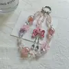 Nuevo Elegante Llavero Morado con Lazo de Perlas para Teléfono Colgante Bosque Dulce Nicho Exquisito Cadena de Bolso de Gama Alta