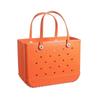 Bolsa de Mão Versátil de Exportação Transfronteiriça para Nicho Nova Bolsa de Ombro Feminina Bolsa de Gelatina Eva Crescente Bolsa de Praia com Furos