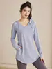 Blusas Esportivas Soltas de Secagem Rápida para Mulheres, Outono e Inverno Manga Longa t Roupas Fitness, Efeito Emagrecedor Cobre o Bumbum Tamanho Grande Roupas de Yoga
