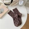 Meias Femininas de Algodão Primavera e Outono Meia Arrastão com Barra Bolha Meias Tulip Meia-Calça Algodão Penteado Meias Fofas para Gestantes