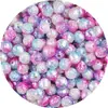 Pulseira de Flor Rosa Gradiente Colorida de ABS com Pérolas Artificiais Contas Soltas Acessórios para Joias DIY Pulseira Colar Feitos à Mão Materiais