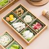 Bambu e madeira Creative Hot Pot Shop Tableware Dinner Plate for Hot Pot Vegetable Tray Jiugongge Plate Platter Set
