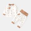Roupa interior do bebê terno infantil outono e inverno fivela de ombro inferior longo johns masculino e feminino bebê algodão aberto virilha cintura alta long johns