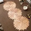 Camino de Mesa de PVC con Forma de Hoja Más Vendido Transfronterizo, Mantel Aislante Térmico Estilo Nórdico, Lujo Ligero, Mantel Decorativo Simple y Moderno para Hotel y Restaurante