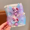 Dibujos Animados Infantiles My Little Pony Dulce Pasador Niña Lazo Malla Clip de Color Súper Hada Princesa Accesorio para el Cabello