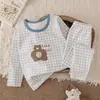 Algodón Orgánico Clase A Ropa interior térmica de otoño e invierno para niños y niñas, Lycra sin costuras, capa base ajustada para estar en casa