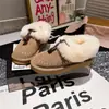 Zapatos de Nieve de Algodón Grueso Cálidos de Invierno sin Cordones con Más Terciopelo Zapatos Peludos Borla Retro Casual para Mujer