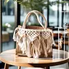 Set de Bolsas Tejidas con Flores Secas Estilo Nórdico Modelo de Fotografía Habitación Decoración de Ramo Natural Adornos DIY Flores Prensadas