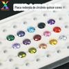 Quinze cores 5A zircônia redonda caixa fundo pontiagudo redondo cor branca cartão de cores de amostra versão de cor terno